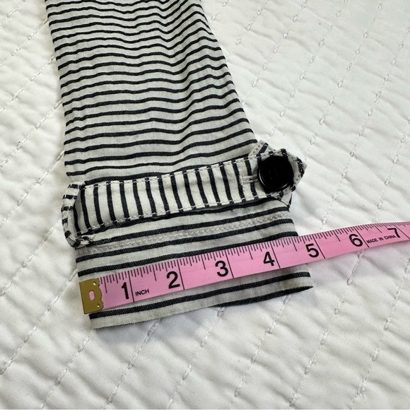 Theonne Striped Gray and Black Trench Coat Size M - Picture 8 of 10